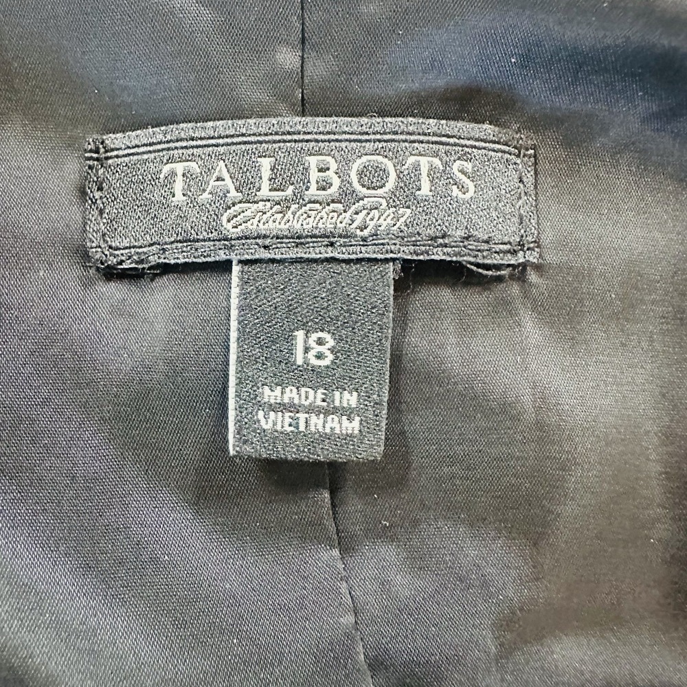 Talbots Women's Black Midi Dress Size 18 Sleeveless Round Neck Side Zip - Picture 4 of 9
